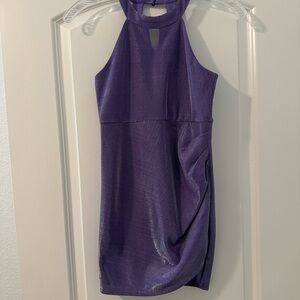 Elegant Purple Halter Dress